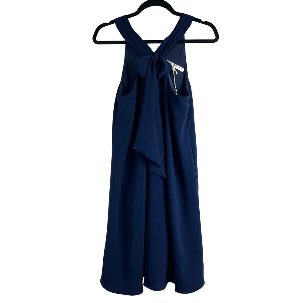 Trina Turk (Nordstrom) Bow Tie Blue Halter Mini Dress Size S Coquette $185